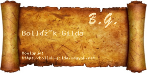 Bollók Gilda névjegykártya